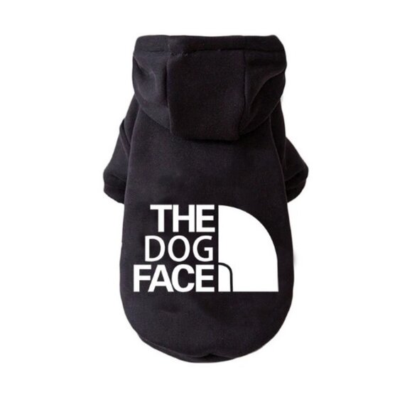 Puppy Pet The Dog Face Black XL Fleece Hoodie Coat Jacket Vest Apparel Clothing - Picture 1 of 3